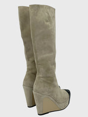 Moschino Shoes Cap Toe Wedge Stiefel EU 36 Beige
