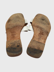Hermès Oran Flache Sandale EU 39 Weiß - Image 8