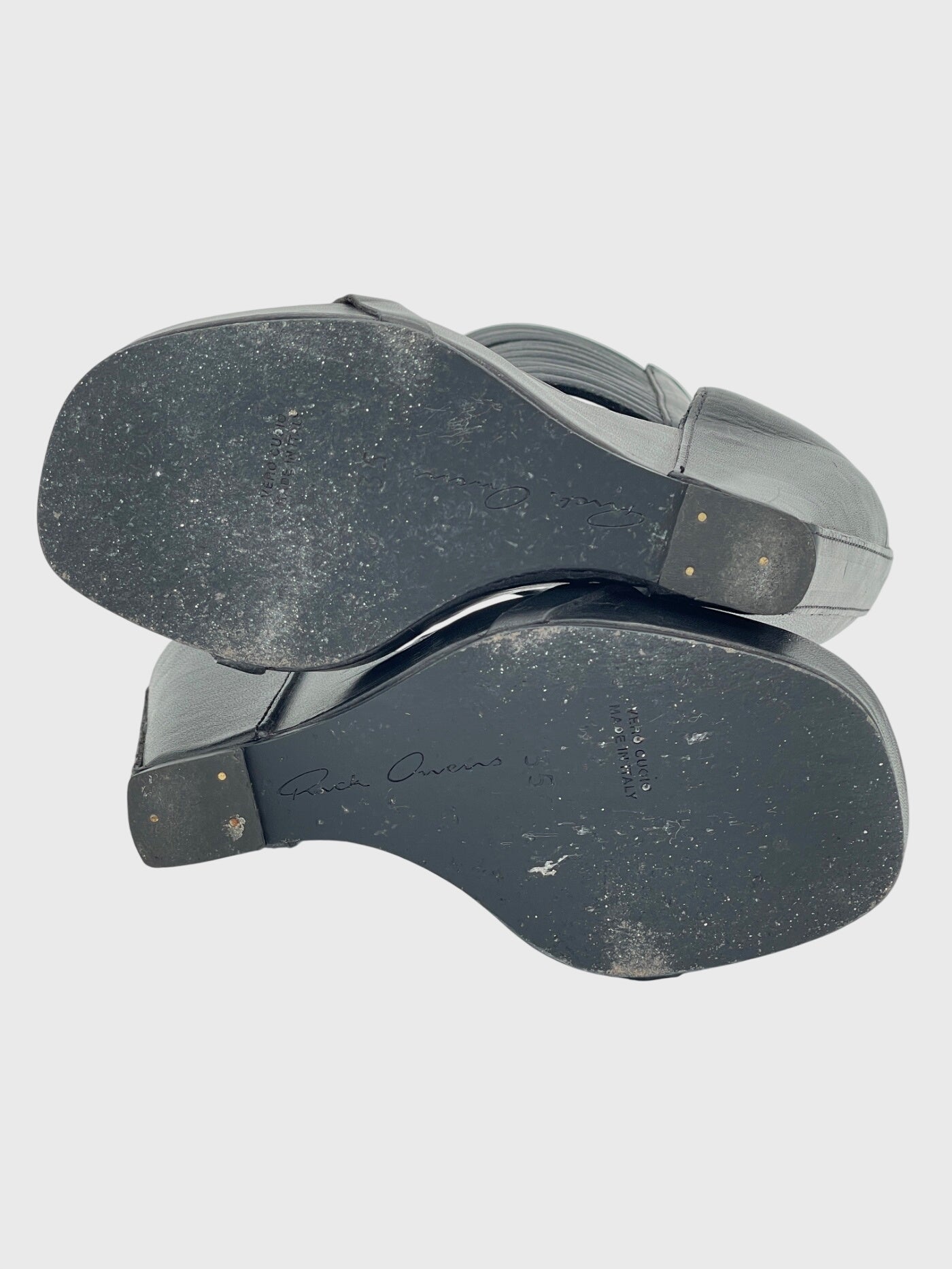 Rick Owens Slave Wedge Sandale mit Absatz EU 35 Schwarz - Image 7