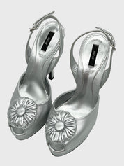Bally Rosette Platform Plateau Pump EU 38 Metallic