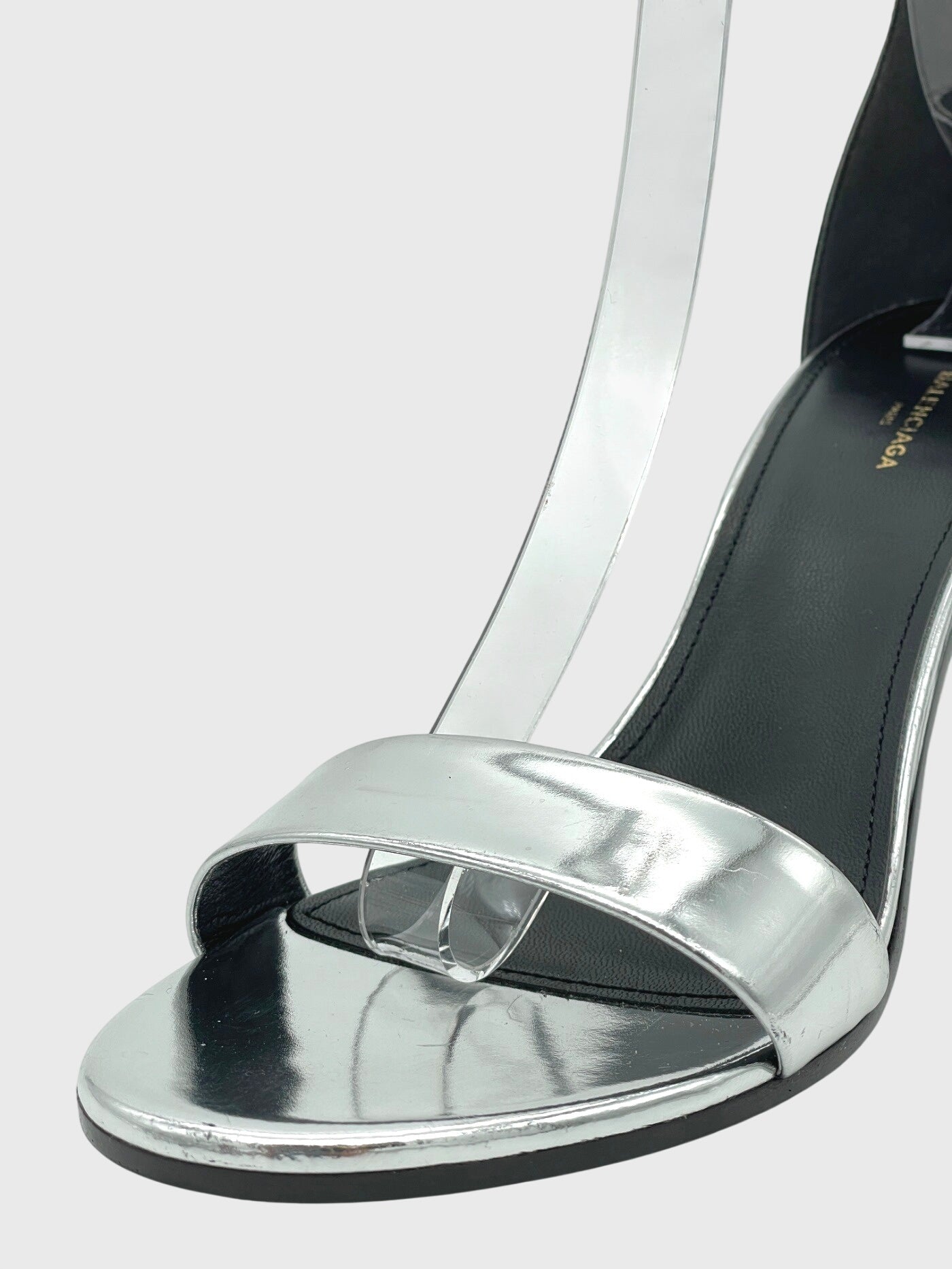 Balenciaga Ville Sandale mit Absatz EU 38.5 Metallic