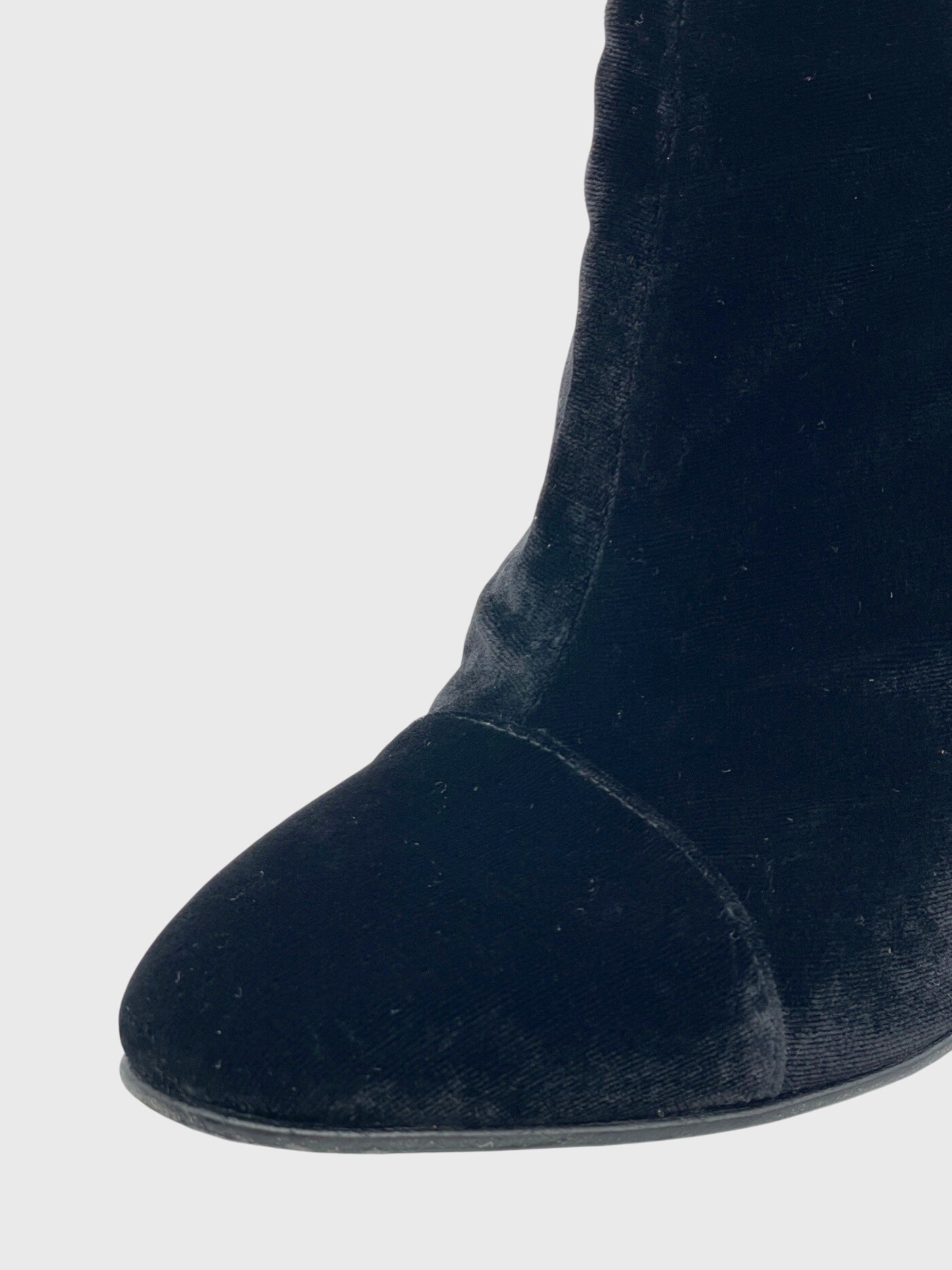 Dries Van Noten Velvet Block Heel Ankle Boot EU 39.5 Schwarz