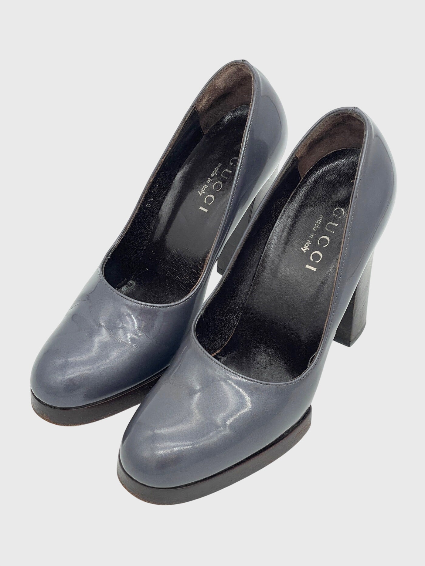Gucci Round Toe Plateau Pump EU 36 Grau
