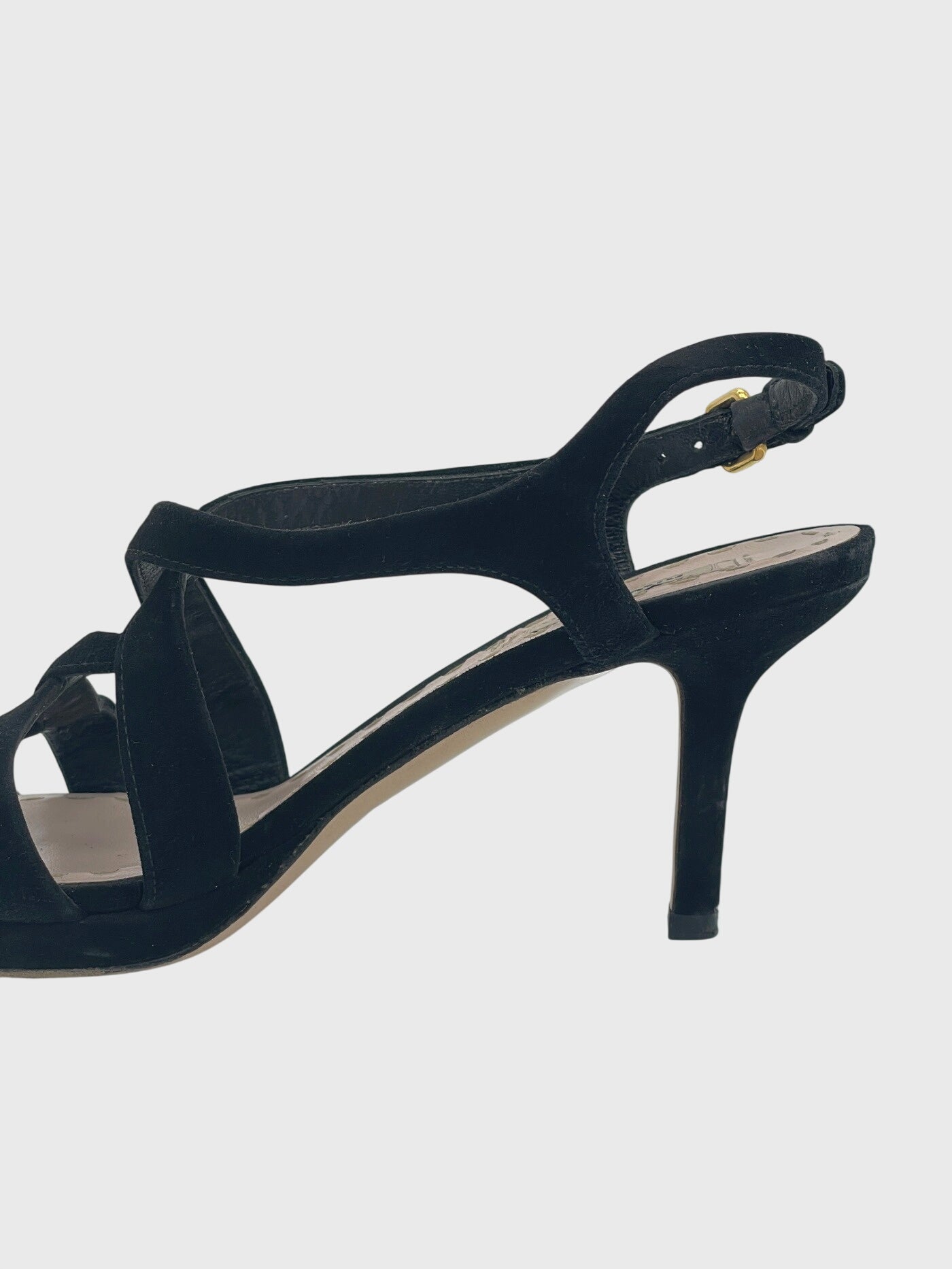 Miu Miu Suede Strap Sandale mit Absatz EU 38 Schwarz