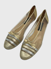 Stuart Weitzman Metallic Striped Clear Ballerina EU 42.5 Mehrfarbig