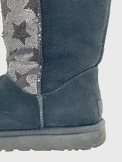 UGG Classic Short Sequin Stars Ankle Boot EU 41 Schwarz