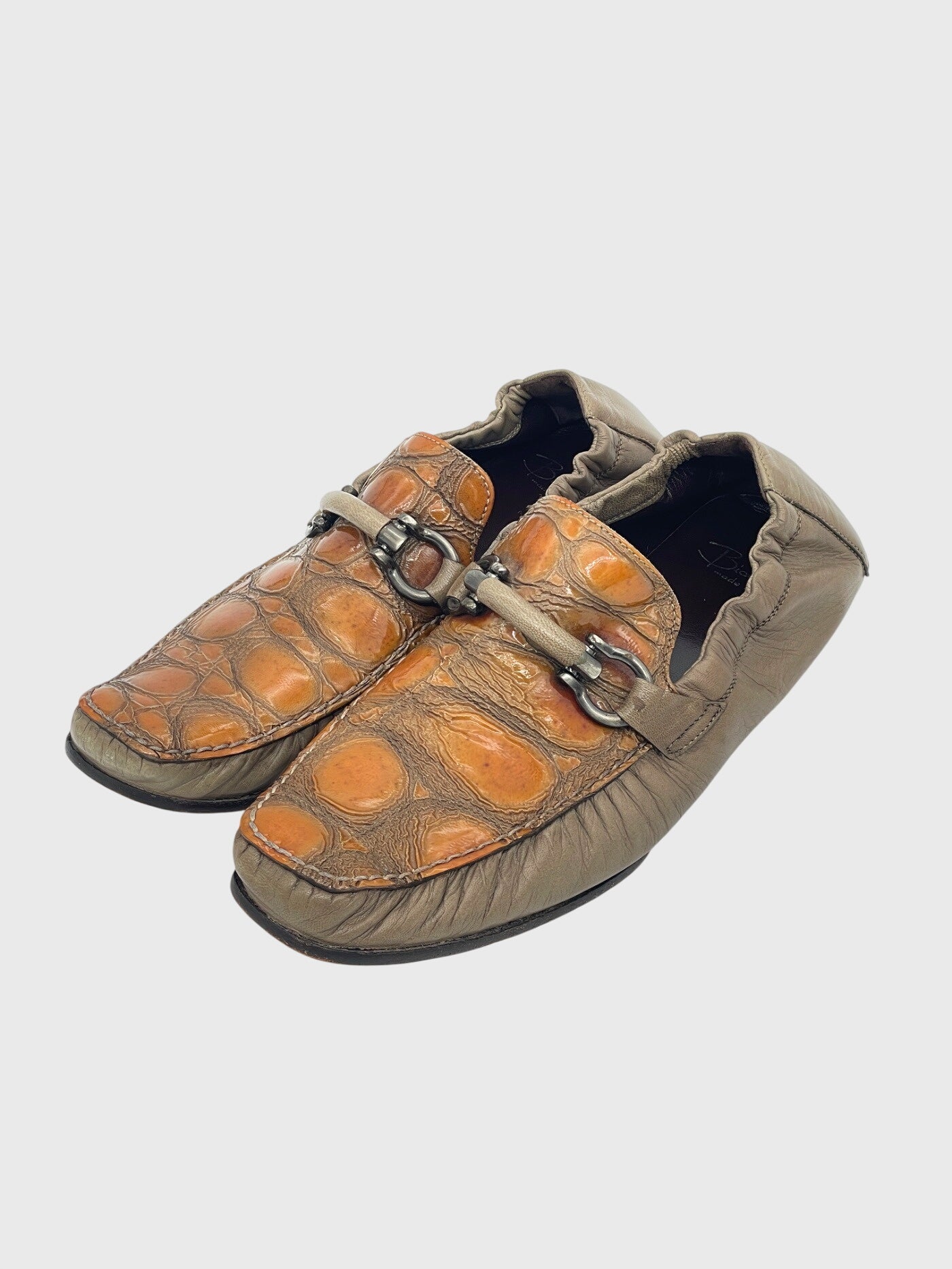 Biarritz Croc-Embossed Bit Loafer EU 41 Braun