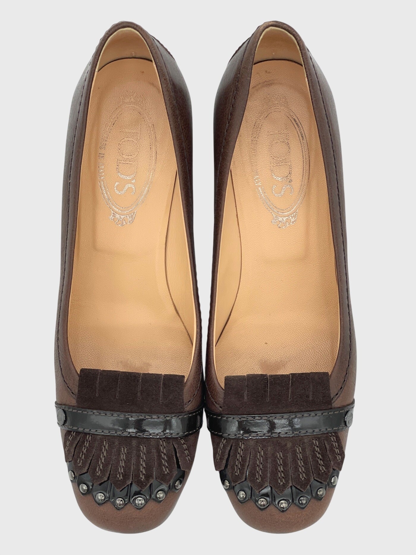 Tod's Fringed Studded Pump EU 38 Braun