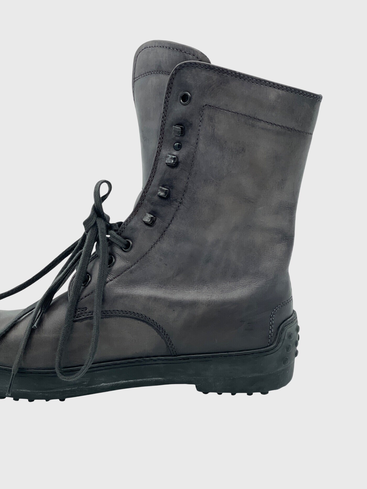 Tod's Gommino Combat Stiefel EU 41.5 Grau