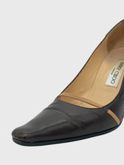 Jimmy Choo Cut-Out Pointed Toe Pump EU 37 Braun