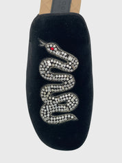 Gucci Crystal Snake Velvet Mule EU 35.5 Schwarz