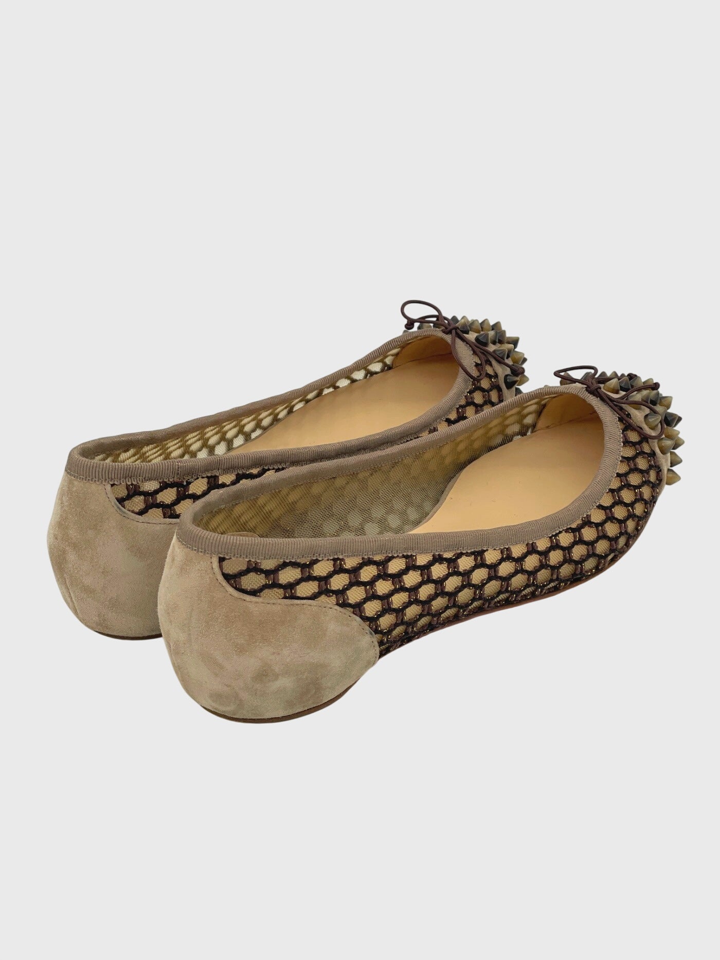 Christian Louboutin Follies Spikes Ballerina EU 36 Beige