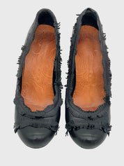 Chie Mihara Fringed Leather Plateau Pump EU 39 Schwarz