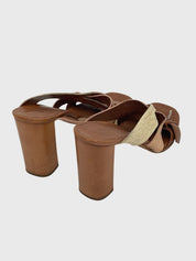 Jil Sander Croc-Embossed Buckle Sandale mit Absatz EU 39.5 Beige