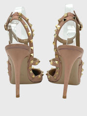 Valentino Garavani Rockstud Ankle Strap Pump EU 40 Beige