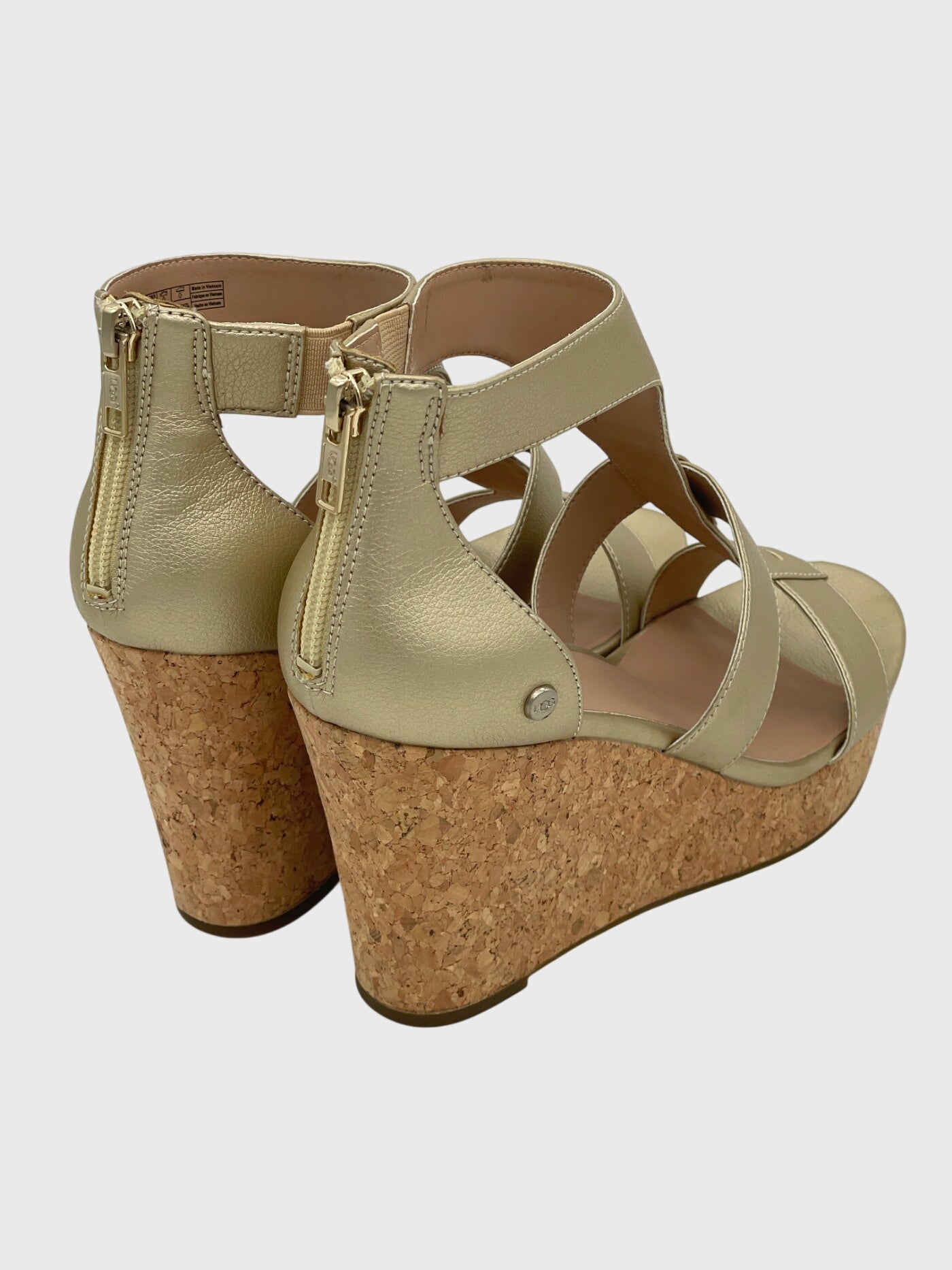 UGG Whitney Metallic Wedge Sandale mit Absatz EU 39 Metallic