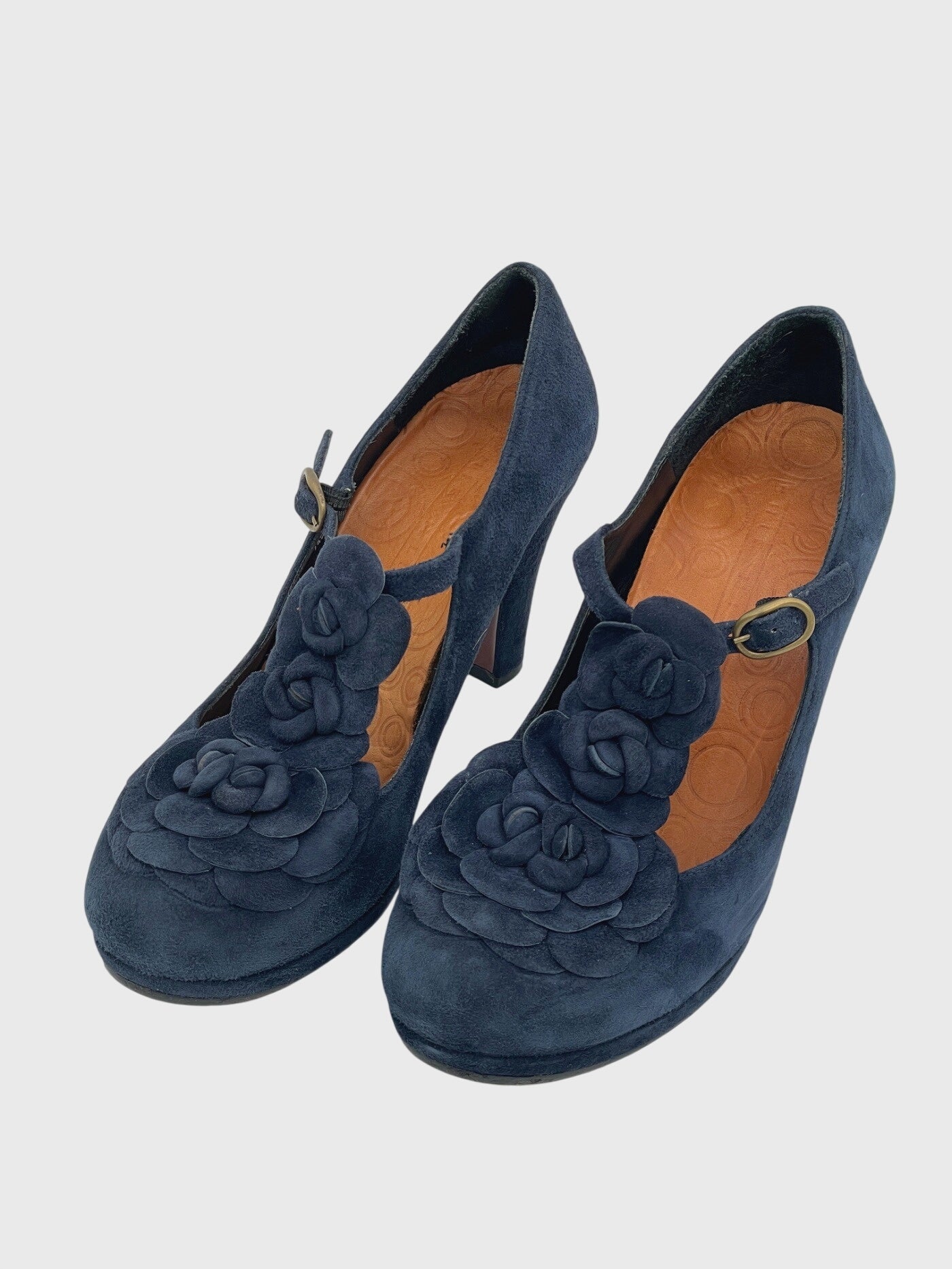 Chie Mihara Suede Plateau Pump EU 39 Blau