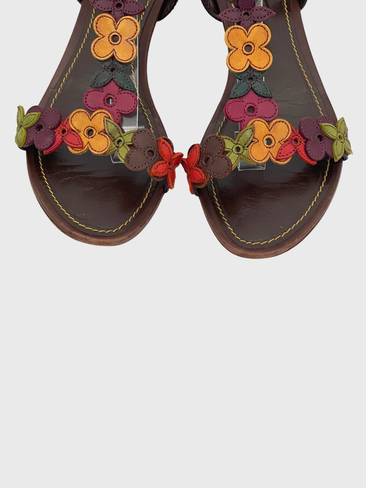 Louis Vuitton Aubepine Floral  Flache Sandale EU 37 Mehrfarbig