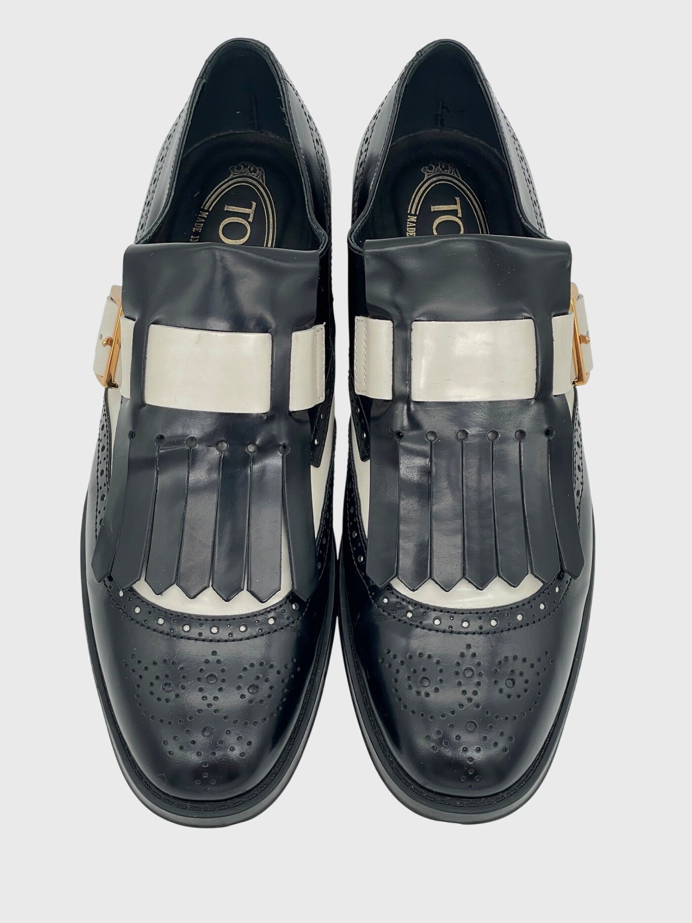Tod's Gommino Fringe Monk Strap Loafer EU 38 Schwarz