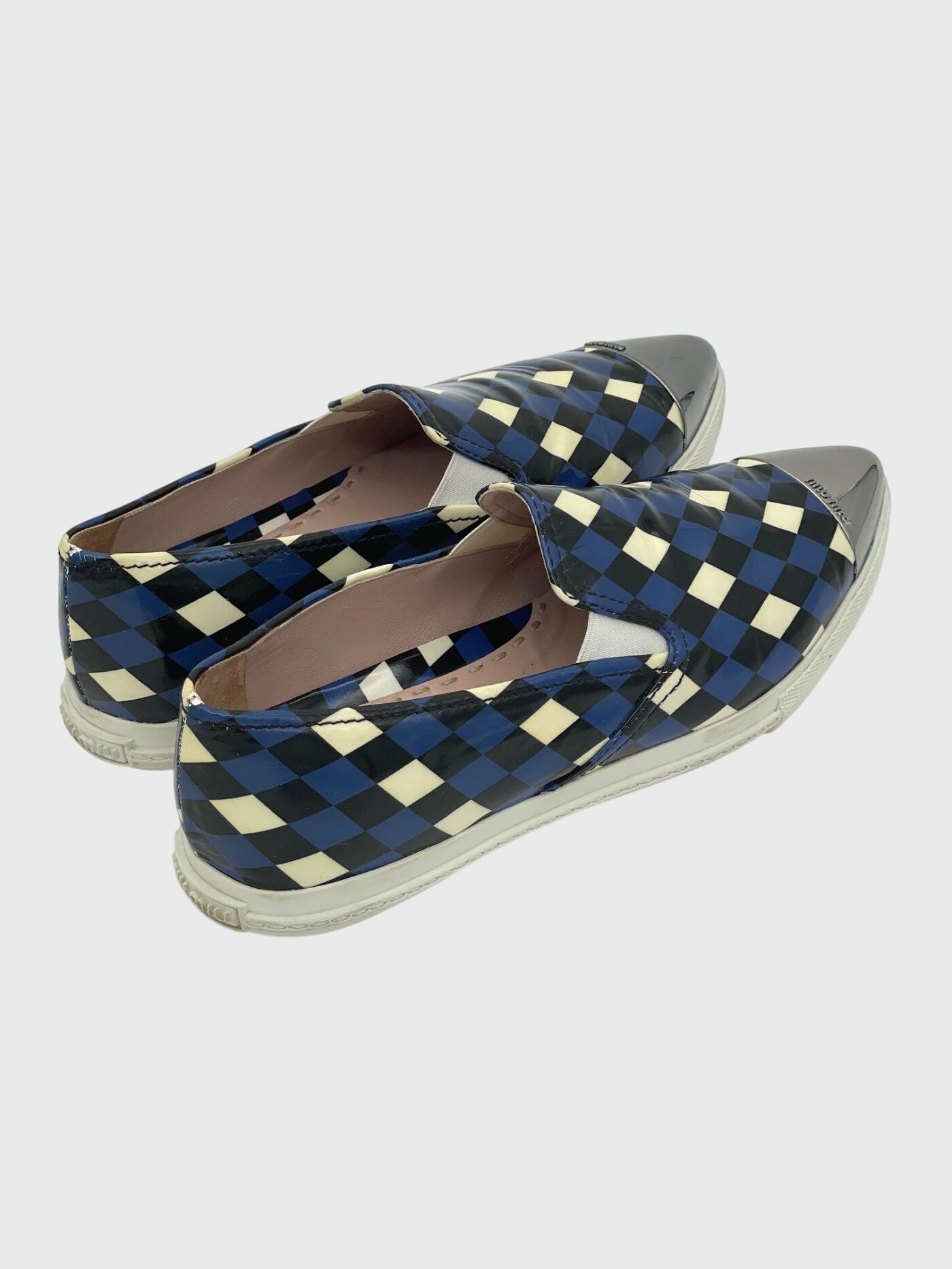 Miu Miu Metal Toe Harlequin Slip-On Sneaker EU 38 Mehrfarbig