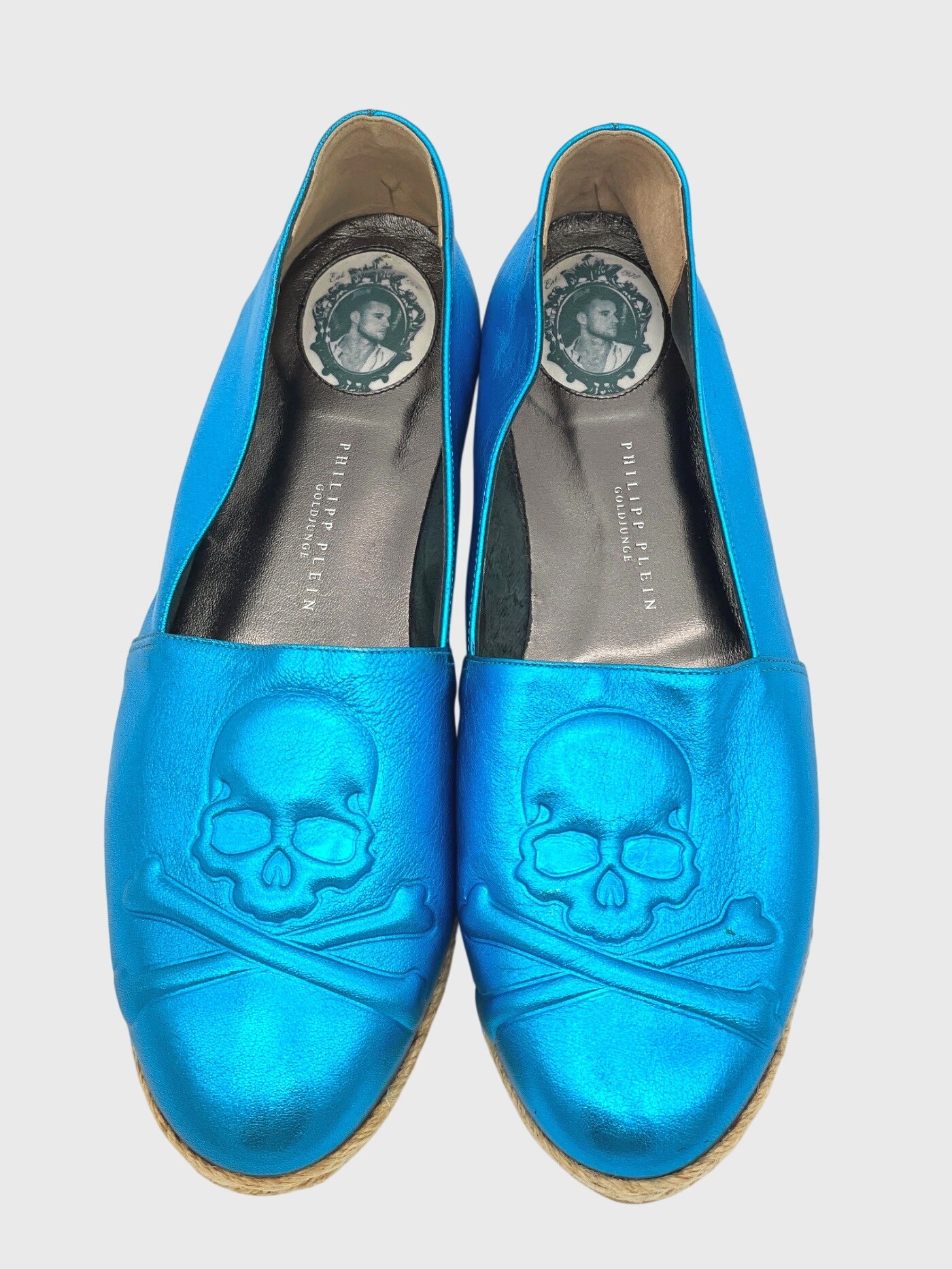 Philipp Plein Skull Espadrille Loafer EU 40 Blau