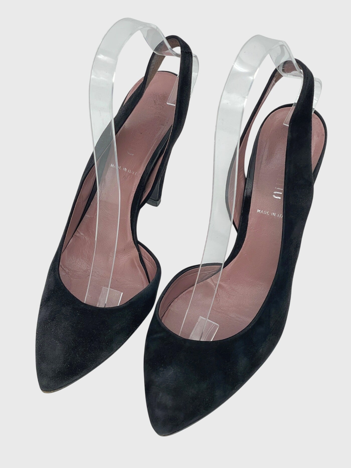 Miu Miu Suede Pointed-Toe Slingback EU 36.5 Schwarz