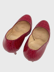 Christian Louboutin Lady Peep Croc Plateau Pump EU 39 Rot