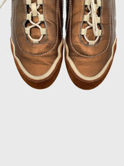 Salvatore Ferragamo Bronze Metallic Low Top Sneaker EU 40 Braun
