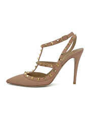 Valentino Garavani Rockstud Ankle Strap Pump EU 40 Beige