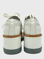 Prada Spazzolato Brogue Oxford EU 36 Weiß