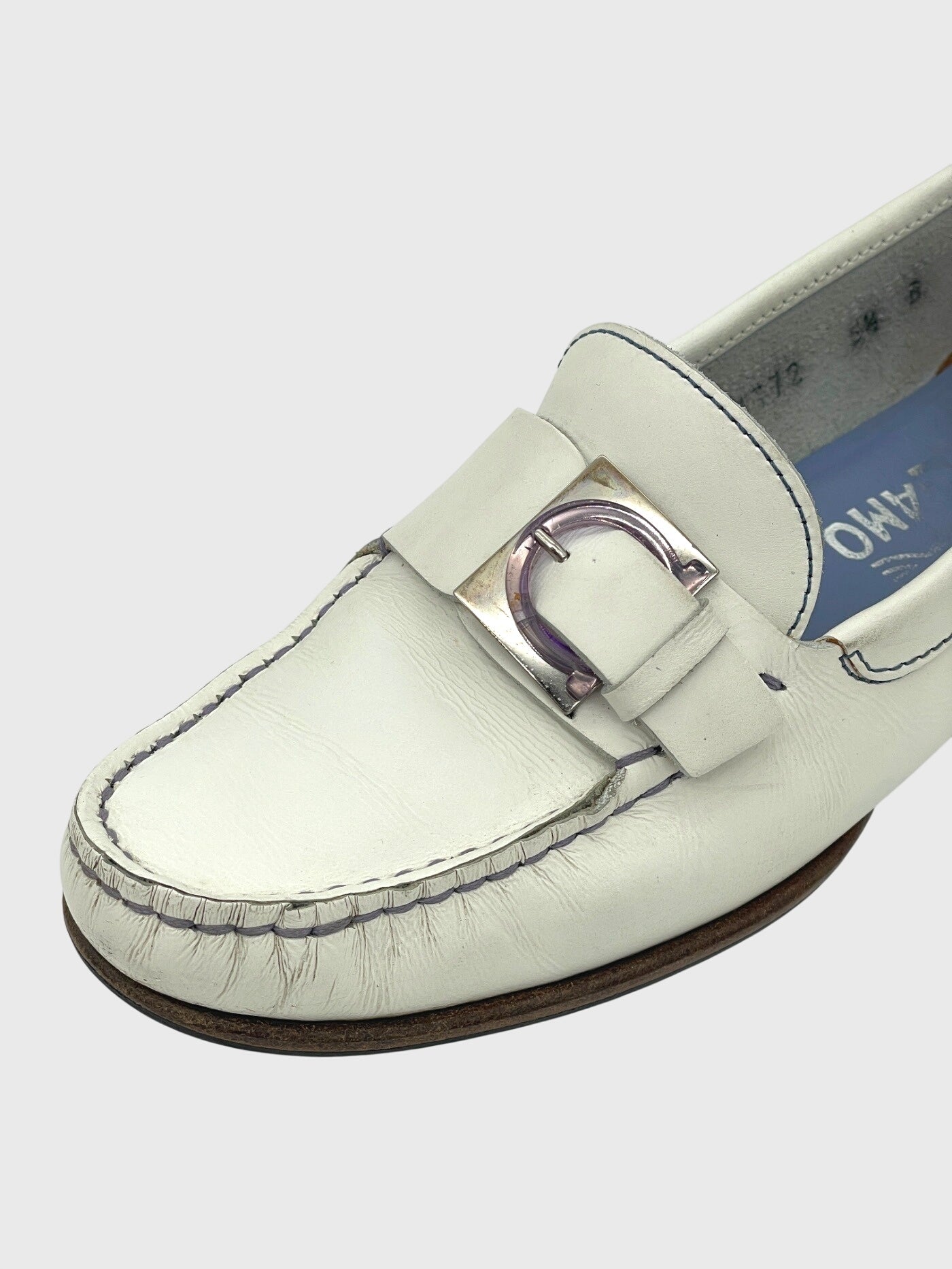 Salvatore Ferragamo Gancini Mokassin EU 36 Weiß