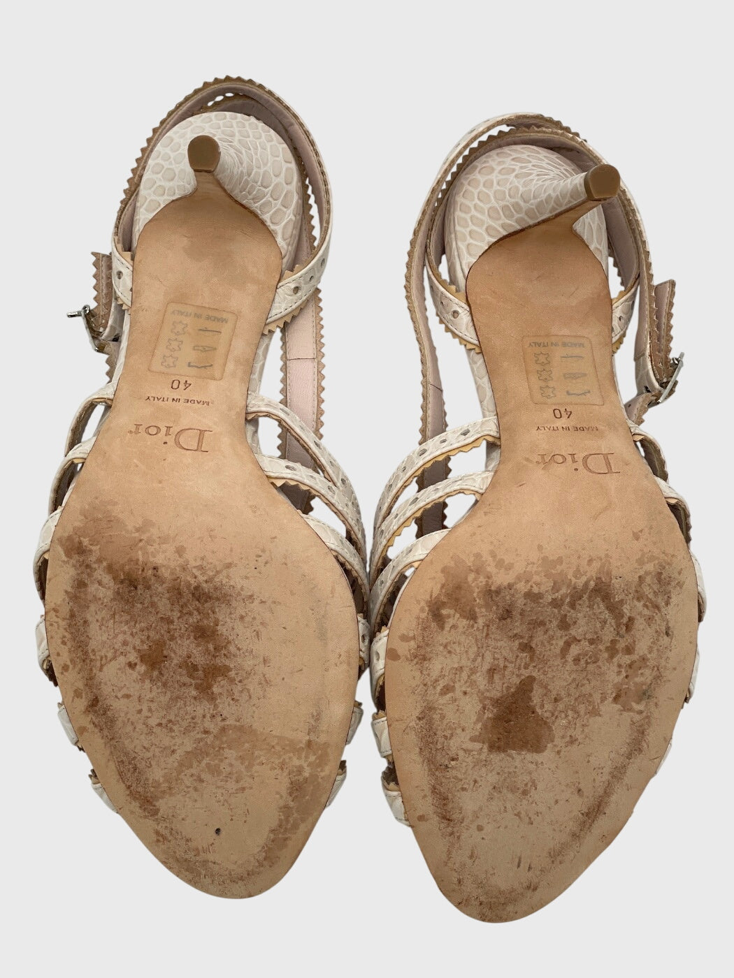 Dior Vintage Open Toe Sandale mit Absatz EU 40 Beige - Image 9