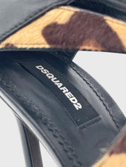Dsquared2 Shoes Leopard Print Lace-Up Sandale mit Absatz EU 39 Mehrfarbig