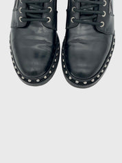Balmain „Eva“ Studded Biker Combat Stiefel EU 37.5 Schwarz