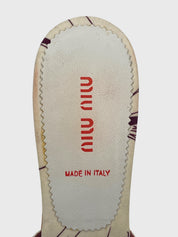 Miu Miu Floral Canvas Wood Mule Pump EU 39 Musterprint - Image 8