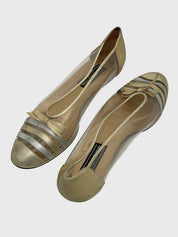 Stuart Weitzman Metallic Striped Clear Ballerina EU 42.5 Mehrfarbig
