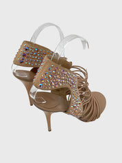 Giuseppe Zanotti Crystal Strappy  Sandale mit Absatz EU 37 Beige