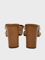 Jil Sander Croc-Embossed Buckle Sandale mit Absatz EU 39.5 Beige
