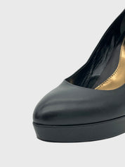 Gucci Round-Toe Plateau Pump EU 36.5 Schwarz