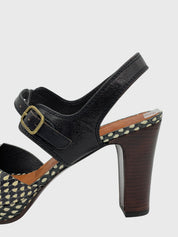 Chie Mihara Dotted Leather Platform Sandale mit Absatz EU 39 Schwarz