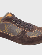 Louis Vuitton Monogram Suede Low Top Sneaker EU 36.5 Braun