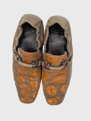 Biarritz Croc-Embossed Bit Loafer EU 41 Braun