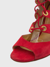 Elisabetta Franchi Lace-Up Tassel Ankle Boot EU 37 Rot