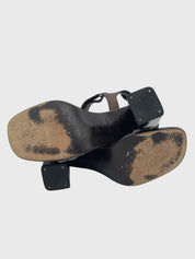 Prada Chevron Block Heel Sandale mit Absatz EU 40 Braun
