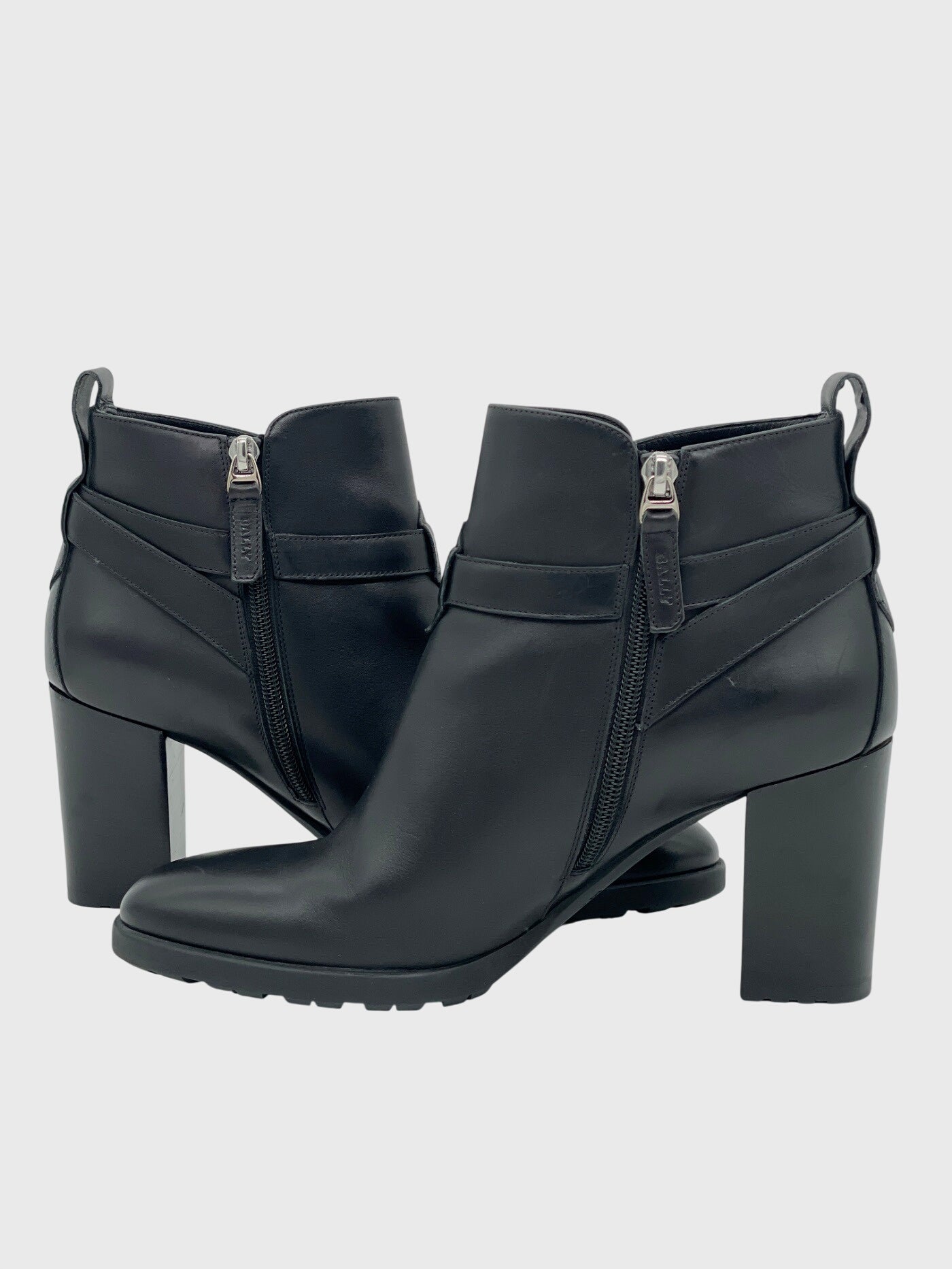 Bally Leather Wrap Ankle Boot EU 40 Schwarz