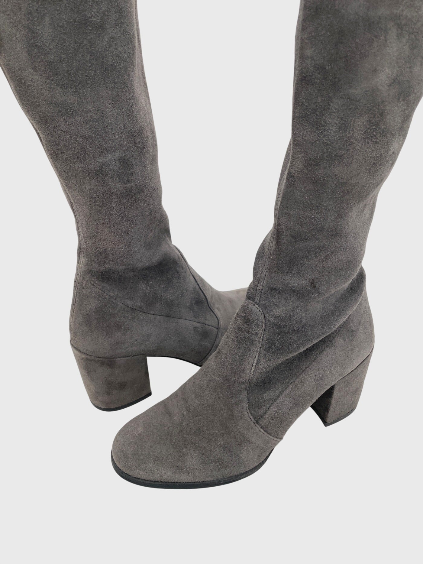 Stuart Weitzman Tieland Overknee Stiefel EU 38 Grau