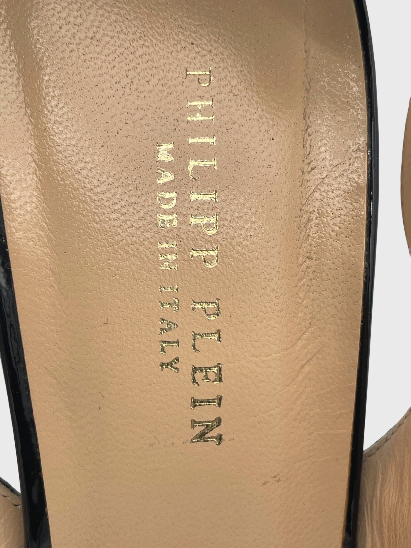 Philipp Plein Crystal Embellished Peep Toe Slingback EU 39 Schwarz
