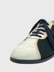 Giorgio Armani Two-Tone Leather and Fabric Low Top Sneaker EU 40.5 Mehrfarbig