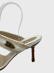Versace Medusa Sandale mit Absatz EU 37 Weiß