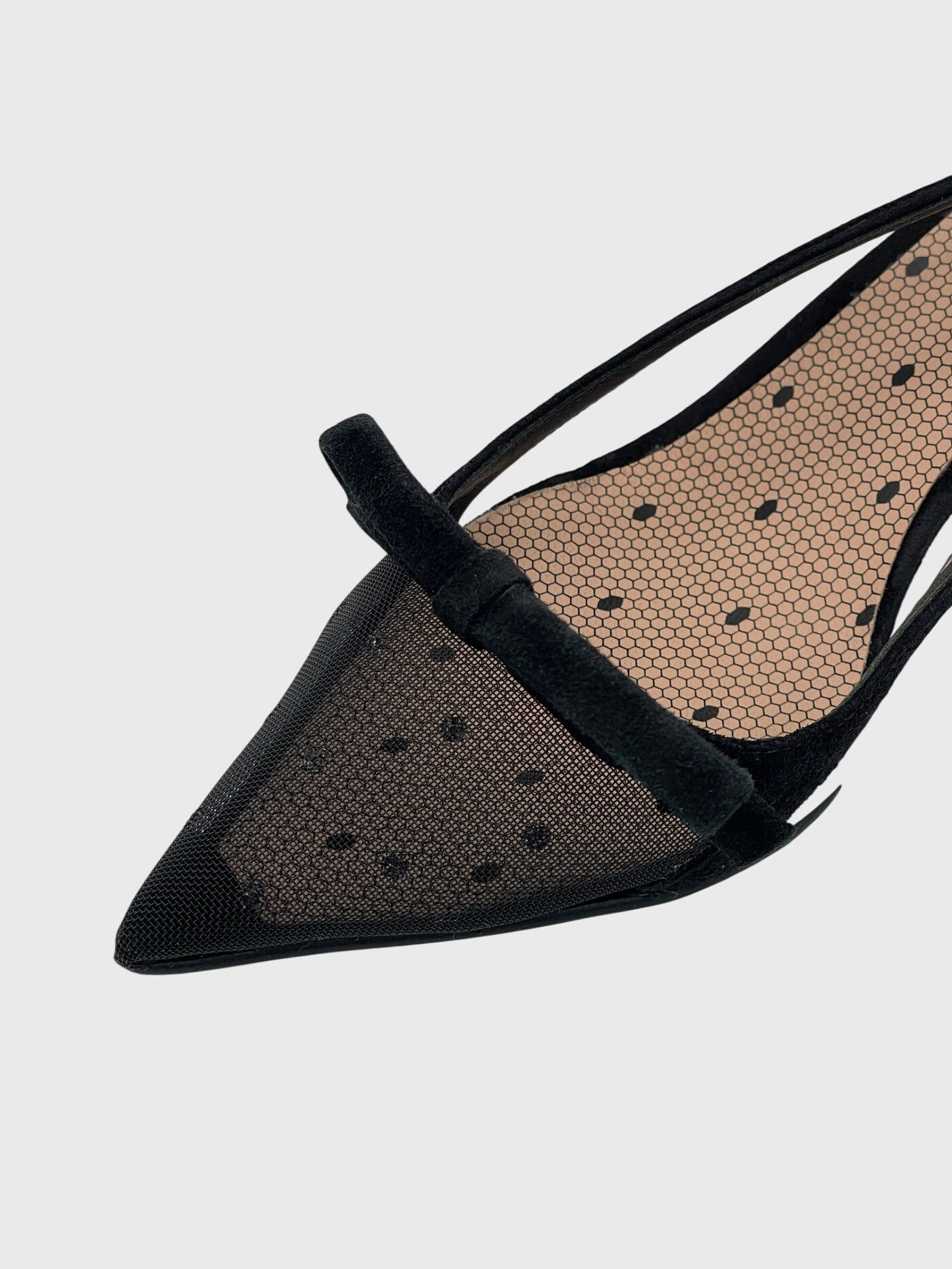 Valentino Garavani Red(V) Polka Dot Mesh Slingback EU 36 Schwarz